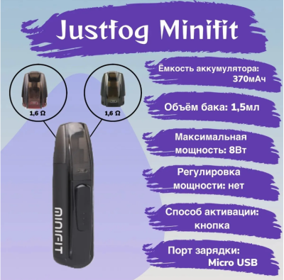 JUSTFOG - MINIFIT Starter kit 370 Black